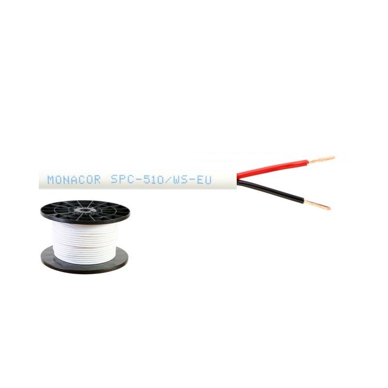 Monacor SPC-510/WS-EU Elastyczny kabel głośnikowy, ziemny, produkowany w UE, 2 x 1.0mm/100m